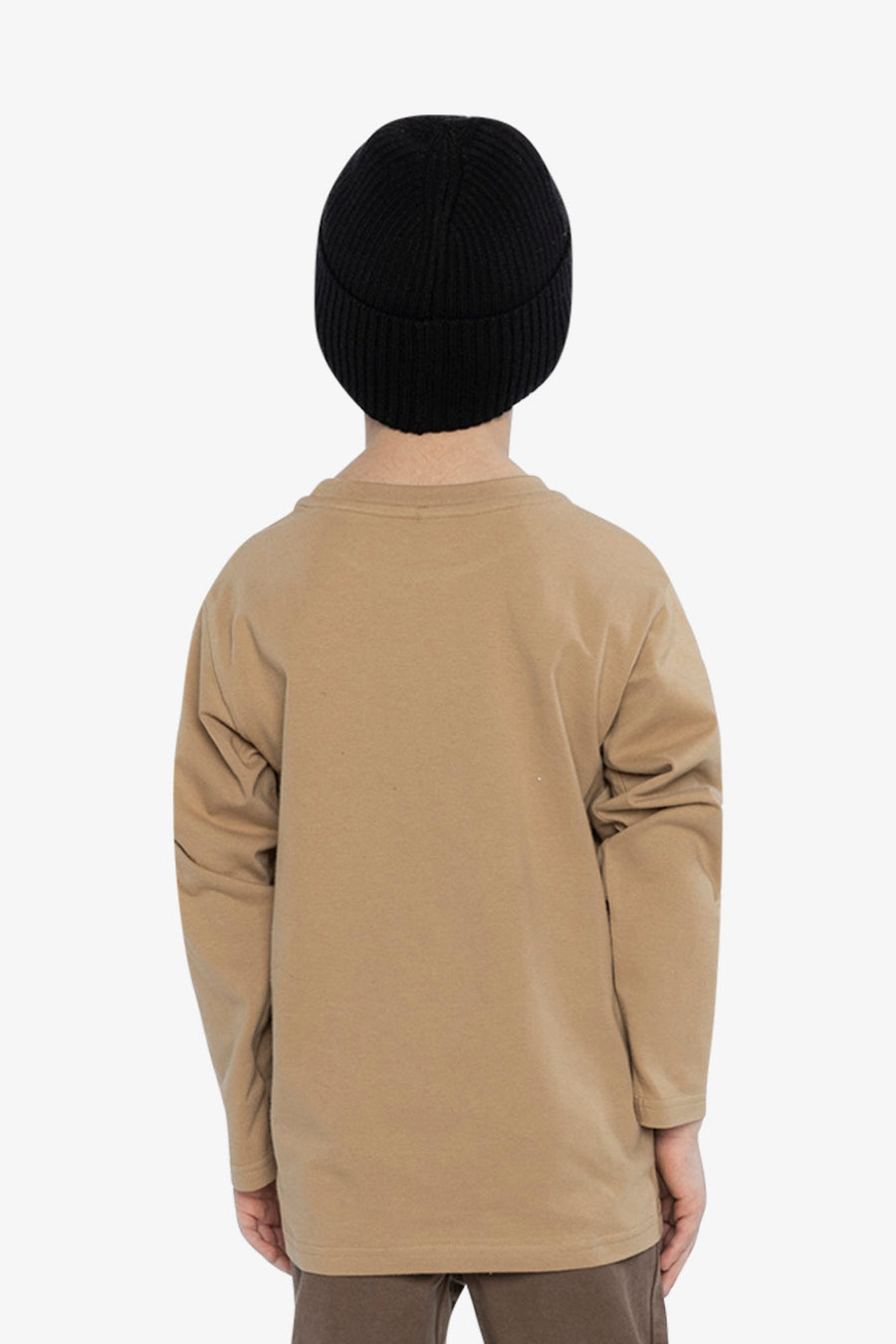 Long Sleeve Organic Cotton T-Shirt Beige - J20U73_01002