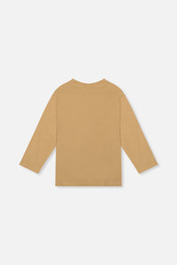 Long Sleeve Organic Cotton T-Shirt Beige - J20U73_01002