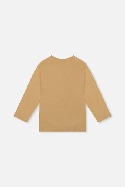 Long Sleeve Organic Cotton T-Shirt Beige - J20U73_01002
