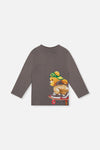 Long Sleeve Organic Cotton T-Shirt Dark Grey - J20U73_09020