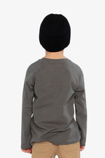 Long Sleeve Organic Cotton T-Shirt Dark Grey - J20U73_09020