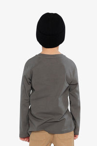 Long Sleeve Organic Cotton T-Shirt Dark Grey - J20U73_09020