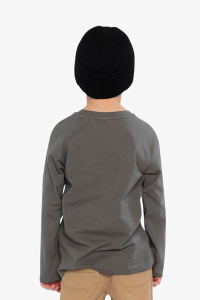 Long Sleeve Organic Cotton T-Shirt Dark Grey - J20U73_09020