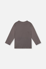 Long Sleeve Organic Cotton T-Shirt Dark Grey - J20U73_09020
