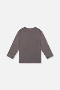 Long Sleeve Organic Cotton T-Shirt Dark Grey - J20U73_09020