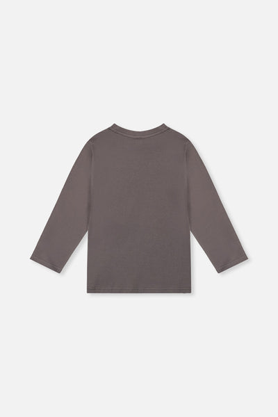 Long Sleeve Organic Cotton T-Shirt Dark Grey - J20U73_09020