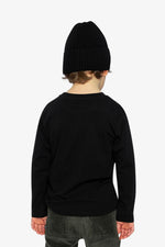 Long Sleeve Organic Cotton T-Shirt Black And Red - J20U73_09990