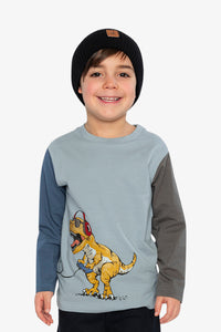 Long Sleeve Organic Cotton T-Shirt Sky Blue - J20U74_04015