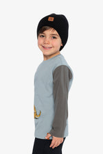 Long Sleeve Organic Cotton T-Shirt Sky Blue - J20U74_04015