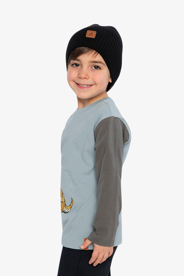 Long Sleeve Organic Cotton T-Shirt Sky Blue - J20U74_04015