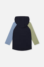 Raglan Hooded T-Shirt Dark Blue And Green - J20U75_04810