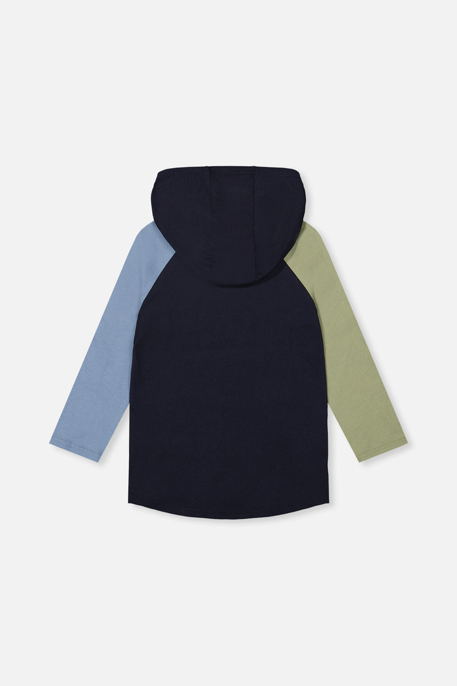 Raglan Hooded T-Shirt Dark Blue And Green - J20U75_04810