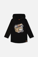 Raglan Hooded T-Shirt Black And Brown - J20U75_09990