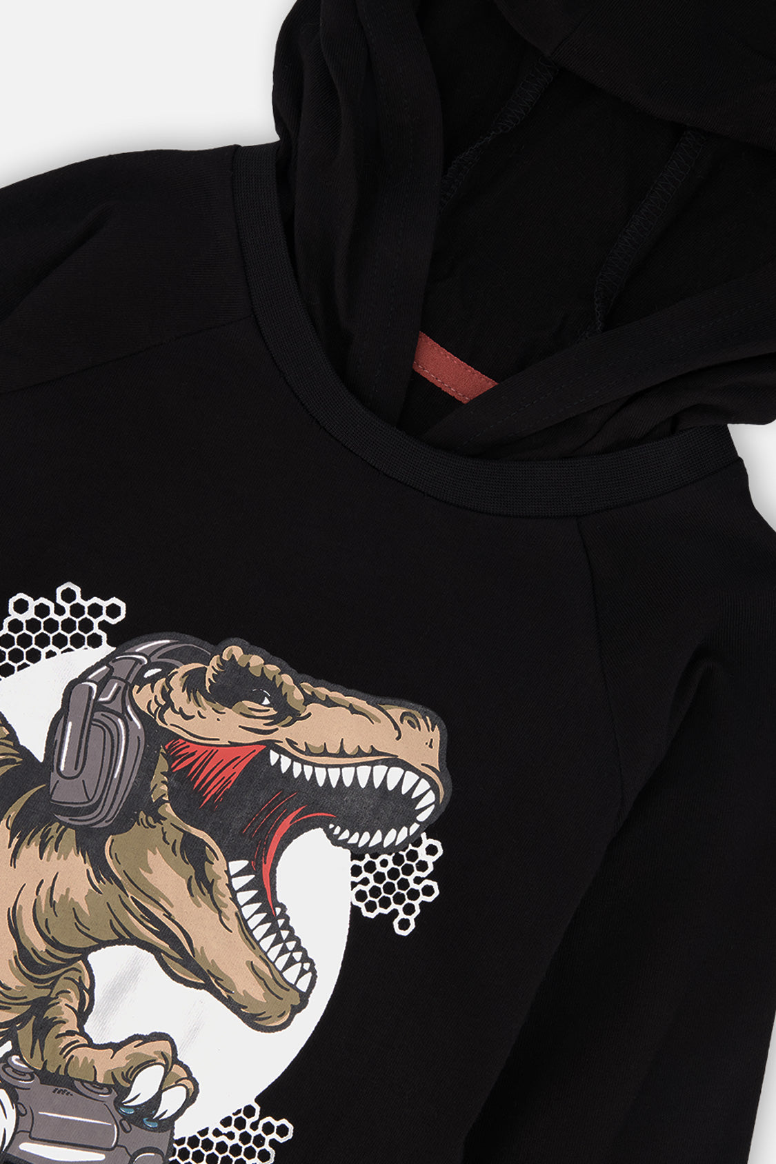 Raglan Hooded T-Shirt Black And Brown - J20U75_09990