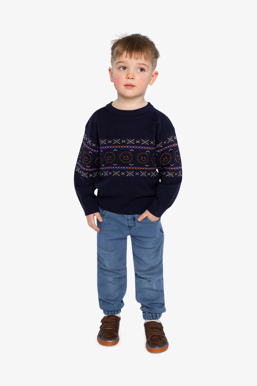 Jacquard Sweater Dark Blue - J20UT77_04810