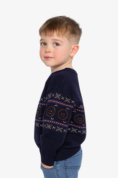 Jacquard Sweater Dark Blue - J20UT77_04810