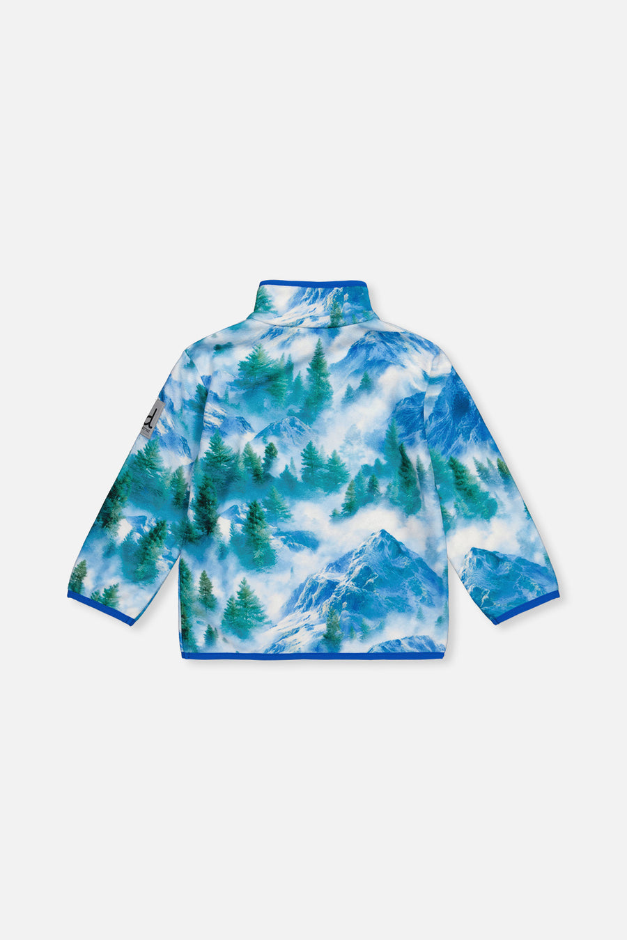 Mid-Season Plush Pop-Over Polar Jacket Blue Mountain Print
