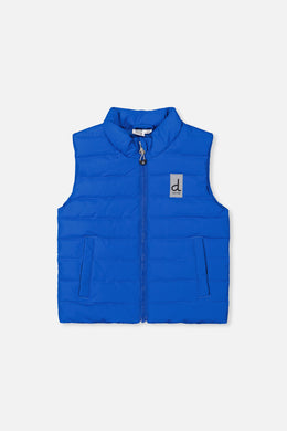 Sleeveless Quilted Mid-Season Vest Blue