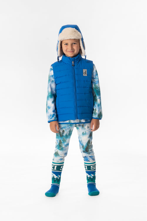 Veste sans manches mi-saison matelassée bleu