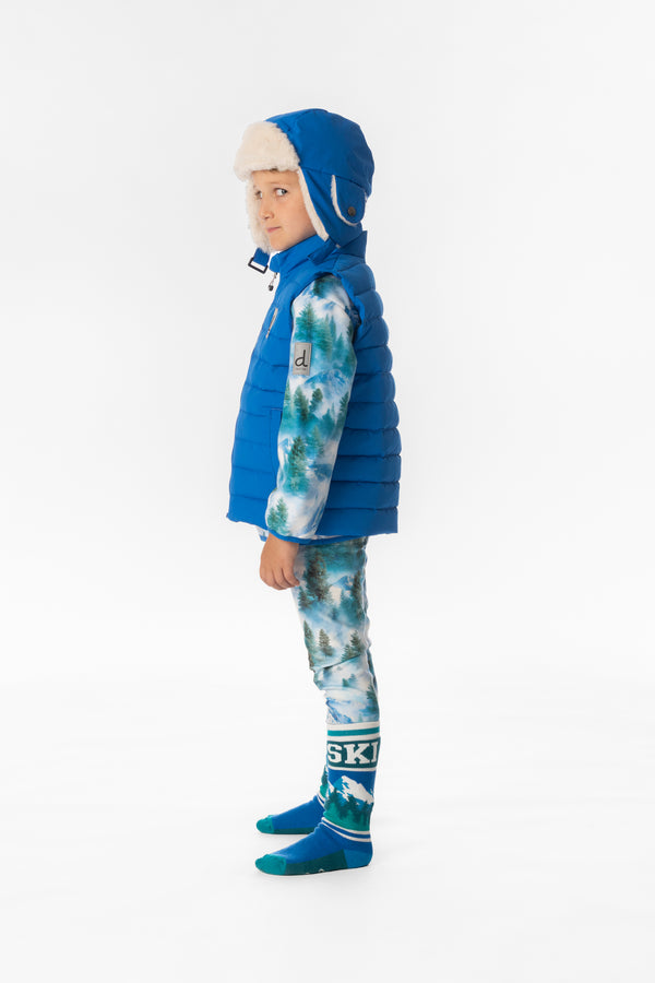 Sleeveless Quilted Mid-Season Vest Blue