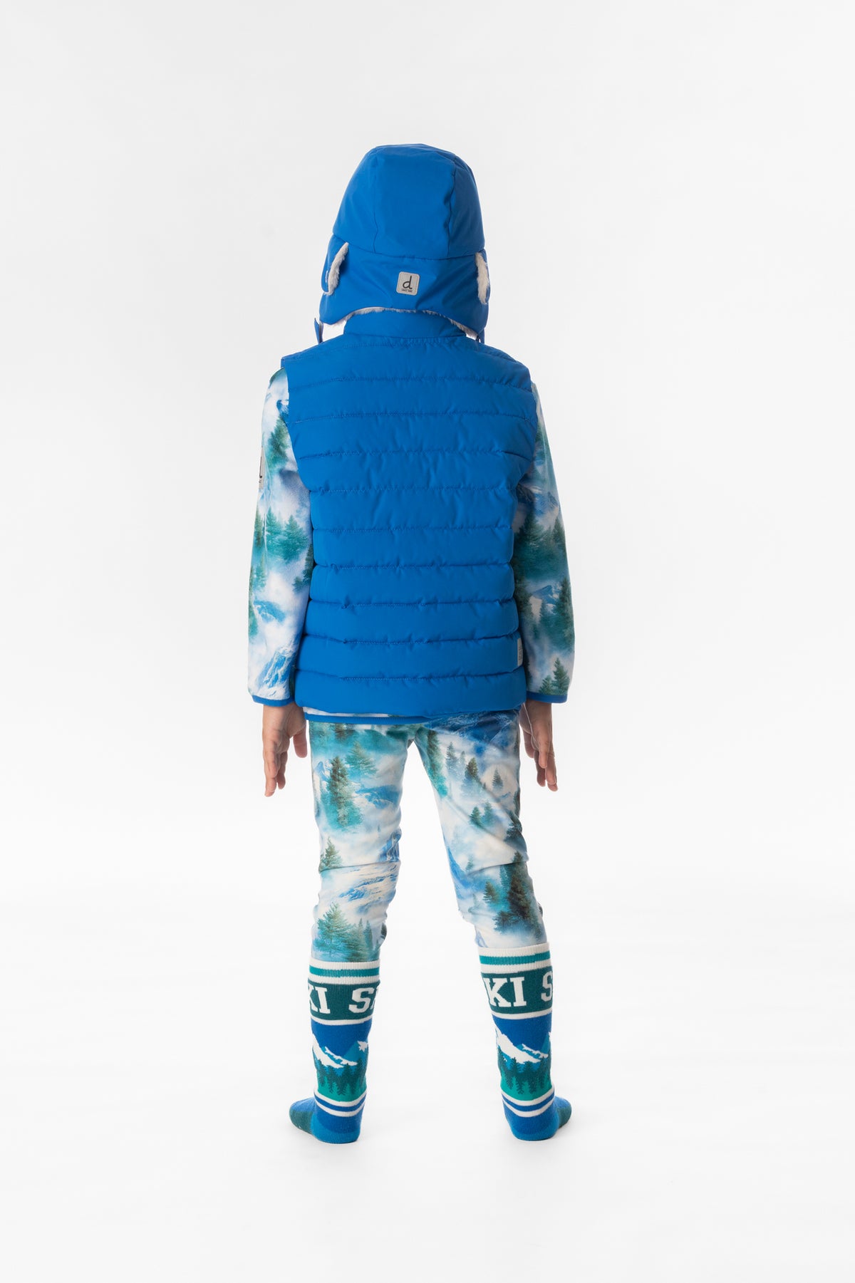 Sleeveless Quilted Mid-Season Vest Blue