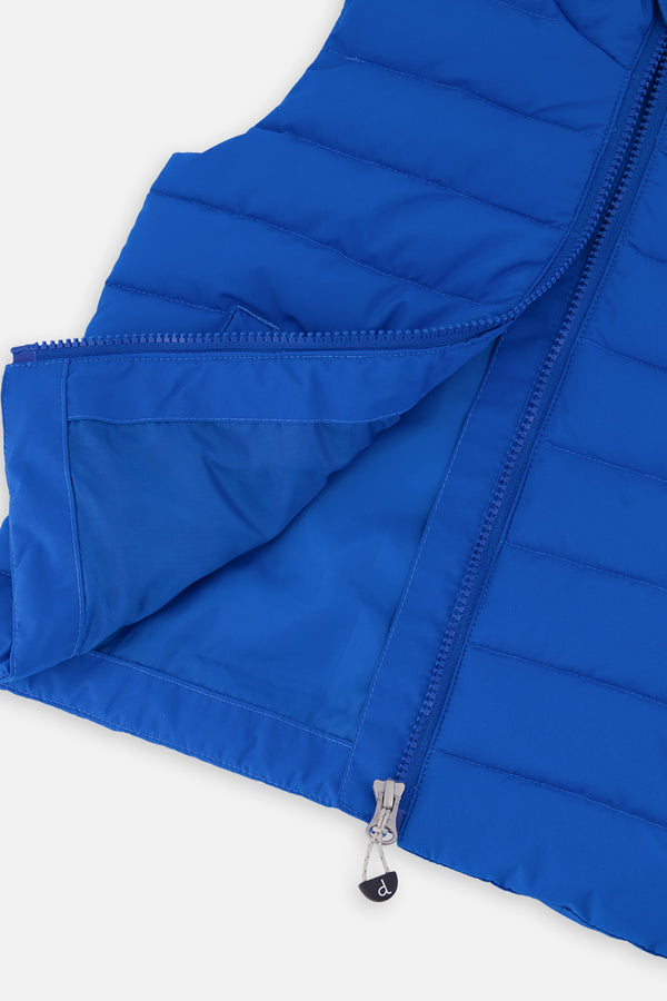Sleeveless Quilted Mid-Season Vest Blue