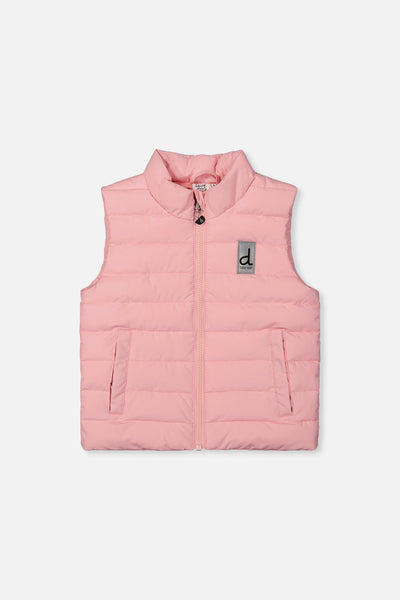 Veste sans manches mi-saison matelassée rose pâle