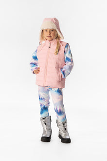 Sleeveless Quilted Mid-Season Vest Light Pink