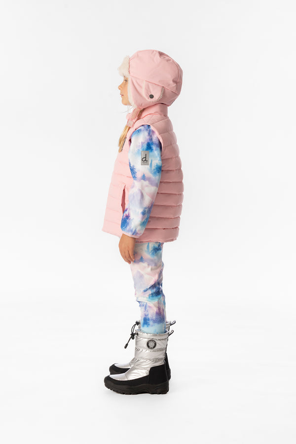 Veste sans manches mi-saison matelassée rose pâle
