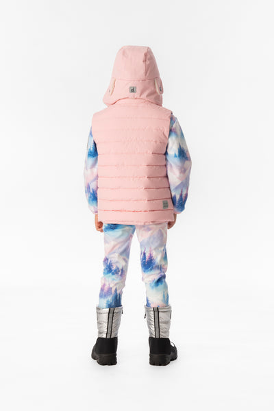 Veste sans manches mi-saison matelassée rose pâle
