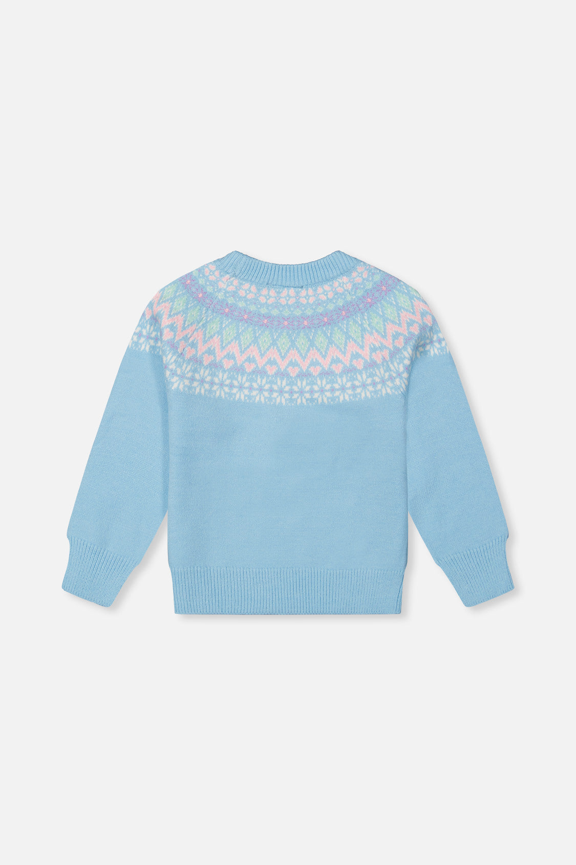 Knit Sweater With Nordic Jacquard Light Blue