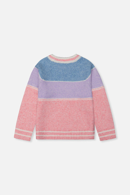 Pullover mit Ski-Jacquard in Hellblau und Hellrosa