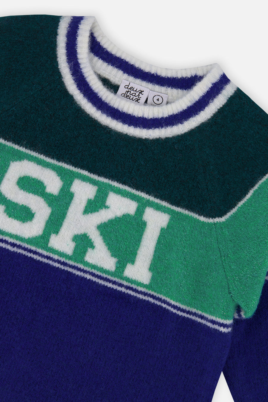 Pullover mit Ski-Jacquard in Dunkelblau und Dunkelgrün