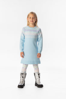 Robe en tricot bleu clair