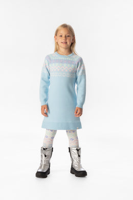 Robe en tricot bleu clair