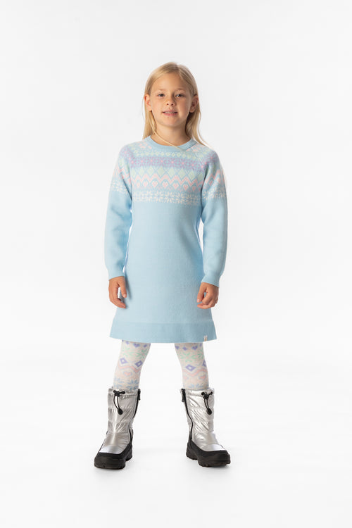 Robe en tricot bleu clair