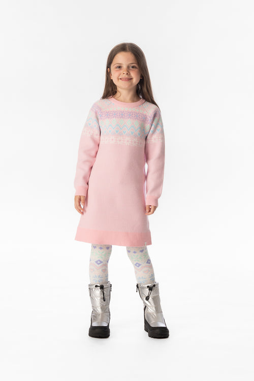 Robe en tricot rose clair