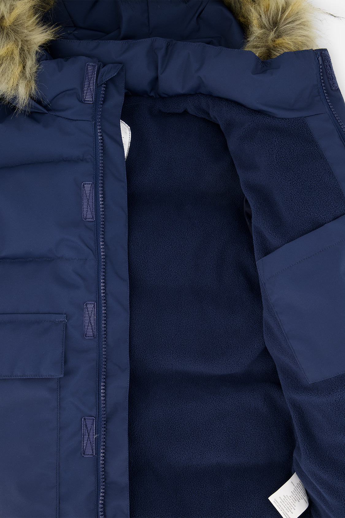 Winter Jacket With Faux-Fur Hood Dark Blue - J20W55_04013