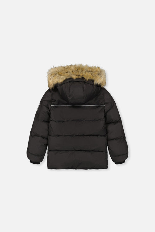 Winter Jacket With Faux-Fur Hood Black - J20W55_09990
