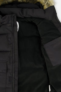 Winter Jacket With Faux-Fur Hood Black - J20W55_09990