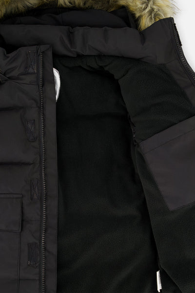 Winter Jacket With Faux-Fur Hood Black - J20W55_09990