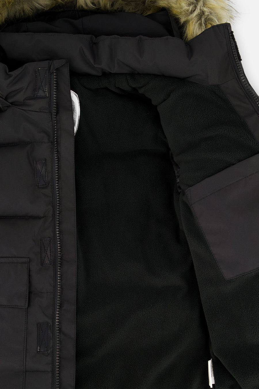 Winter Jacket With Faux-Fur Hood Black - J20W55_09990