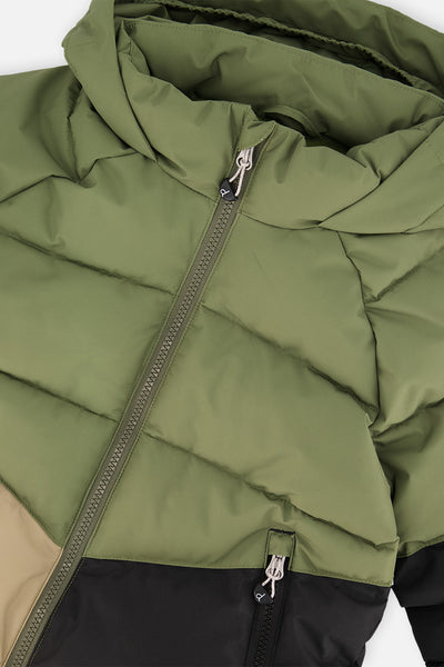 Color-Block Winter Jacket Olive Green - J20W57_03090