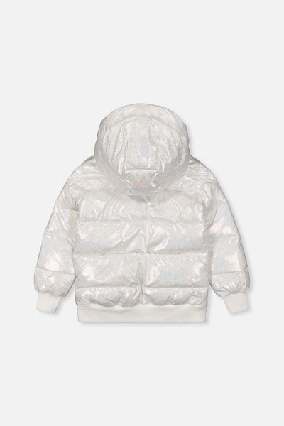 Winter Puffy Jacket White Glitter - J20W58_2J013