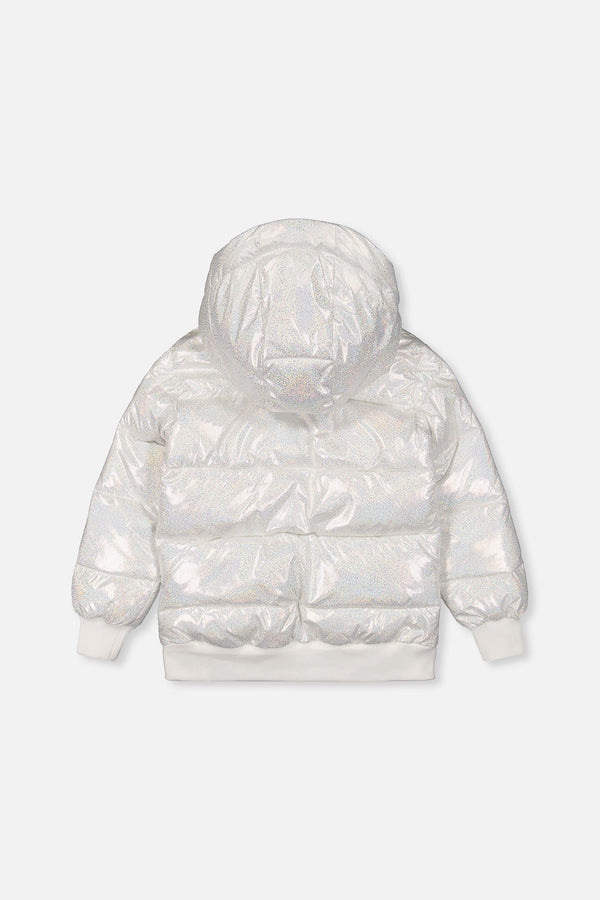 Winter Puffy Jacket White Glitter - J20W58_2J013