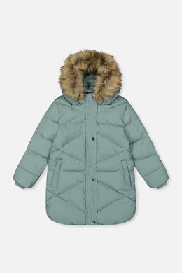 Long Winter Puffer Coat Sage Green - J20W59_03200