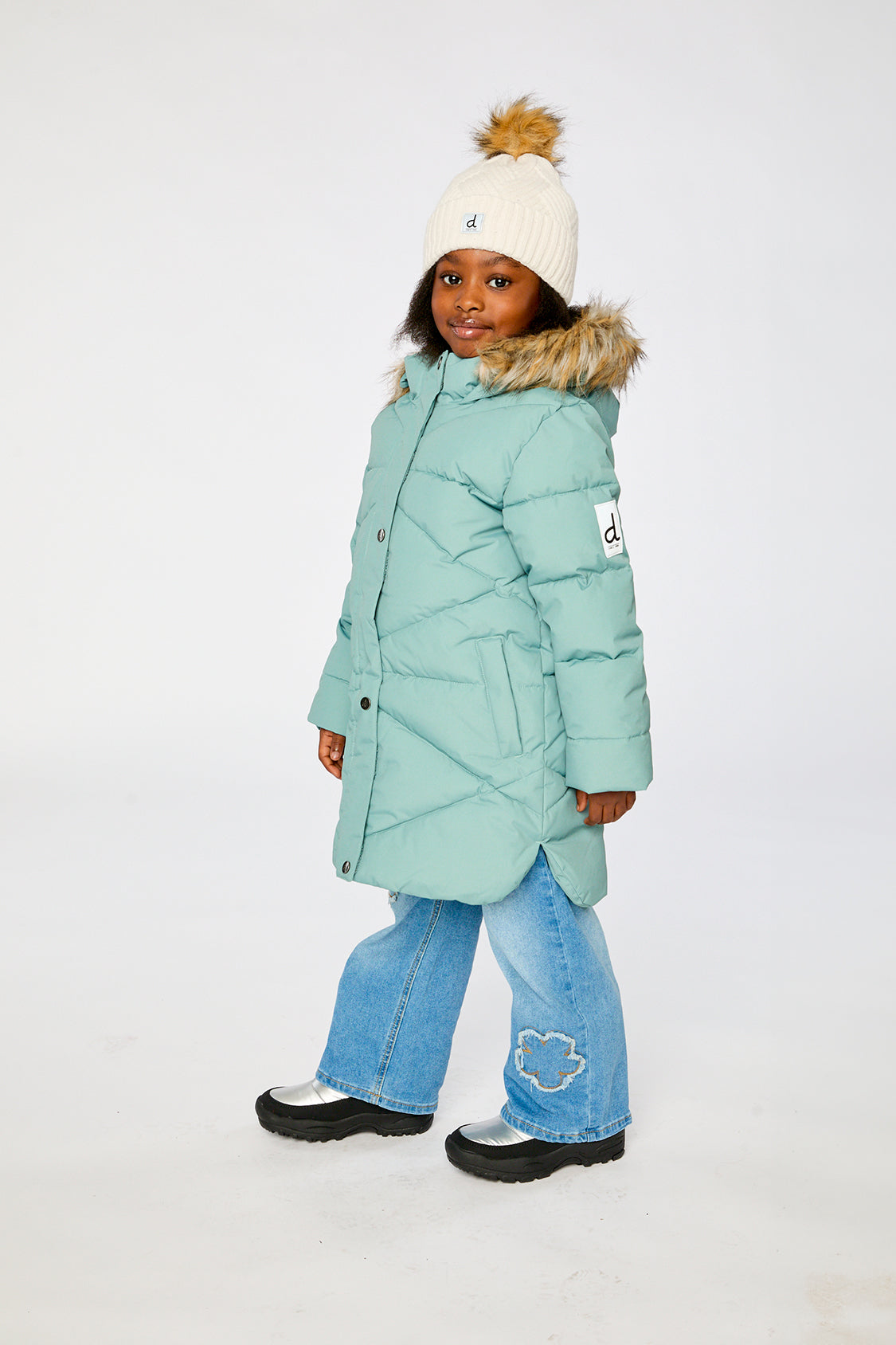 Long Winter Puffer Coat Sage Green