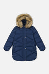 Long Winter Puffer Coat Dark Blue - J20W59_04013