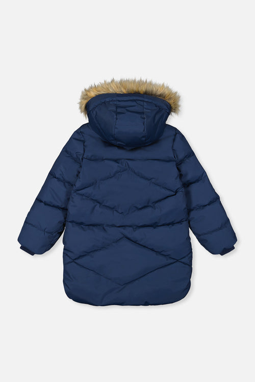 Long Winter Puffer Coat Dark Blue - J20W59_04013