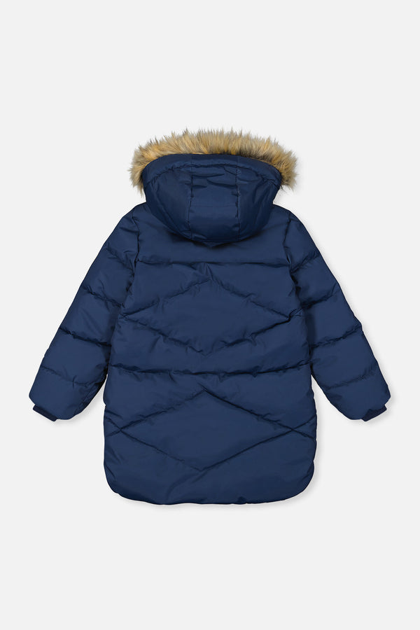 Long Winter Puffer Coat Dark Blue - J20W59_04013